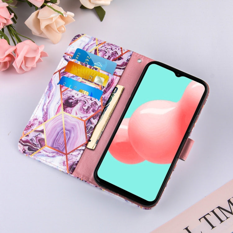 For Samsung Galaxy A32 5G Marble Stitching Horizontal Flip PU Leather Case with Holder & Card Slots & Wallet & Lanyard
