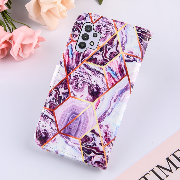For Samsung Galaxy A32 5G Marble Stitching Horizontal Flip PU Leather Case with Holder & Card Slots & Wallet & Lanyard