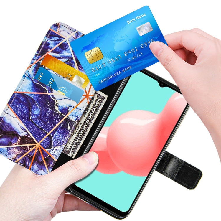 For Samsung Galaxy A32 5G Marble Stitching Horizontal Flip PU Leather Case with Holder & Card Slots & Wallet & Lanyard
