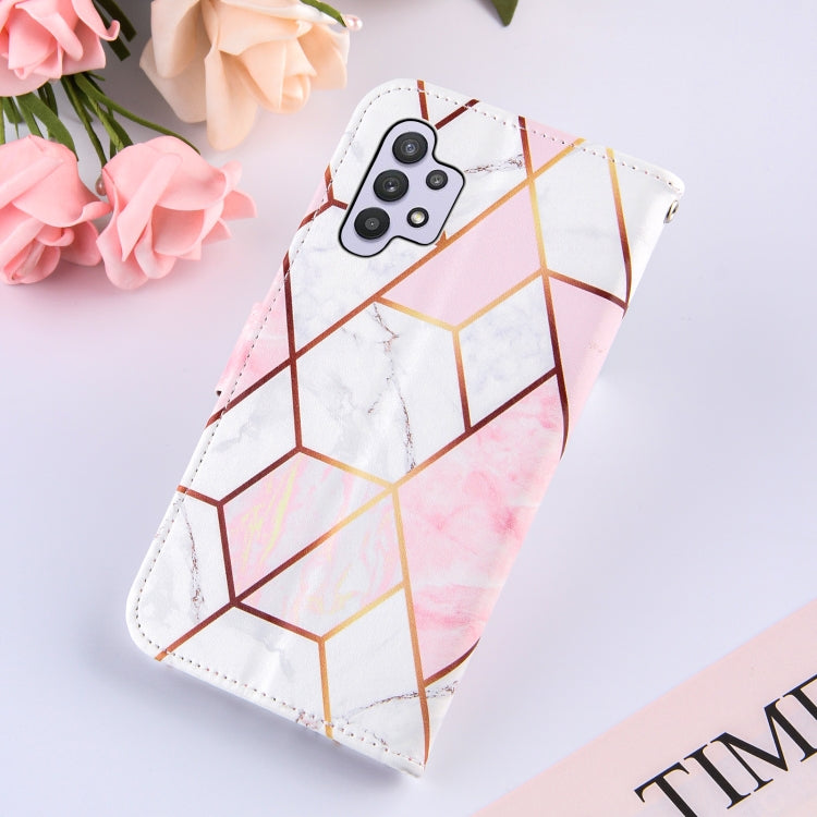For Samsung Galaxy A32 5G Marble Stitching Horizontal Flip PU Leather Case with Holder & Card Slots & Wallet & Lanyard