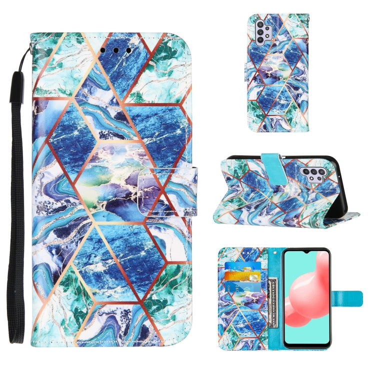 For Samsung Galaxy A32 5G Marble Stitching Horizontal Flip PU Leather Case with Holder & Card Slots & Wallet & Lanyard