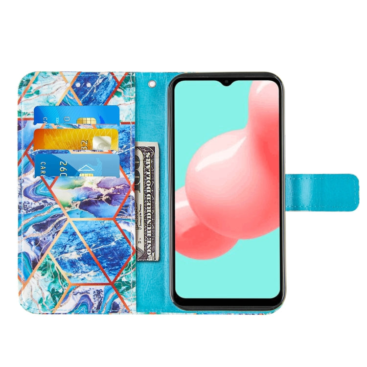 For Samsung Galaxy A32 5G Marble Stitching Horizontal Flip PU Leather Case with Holder & Card Slots & Wallet & Lanyard
