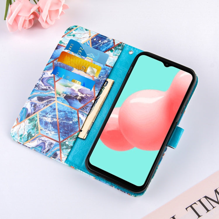For Samsung Galaxy A32 5G Marble Stitching Horizontal Flip PU Leather Case with Holder & Card Slots & Wallet & Lanyard