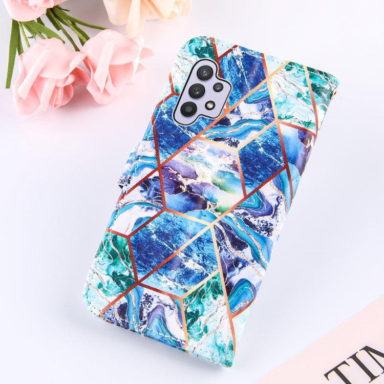 For Samsung Galaxy A32 5G Marble Stitching Horizontal Flip PU Leather Case with Holder & Card Slots & Wallet & Lanyard
