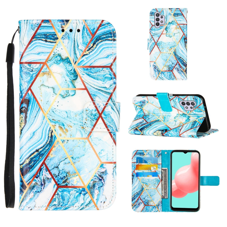For Samsung Galaxy A32 5G Marble Stitching Horizontal Flip PU Leather Case with Holder & Card Slots & Wallet & Lanyard