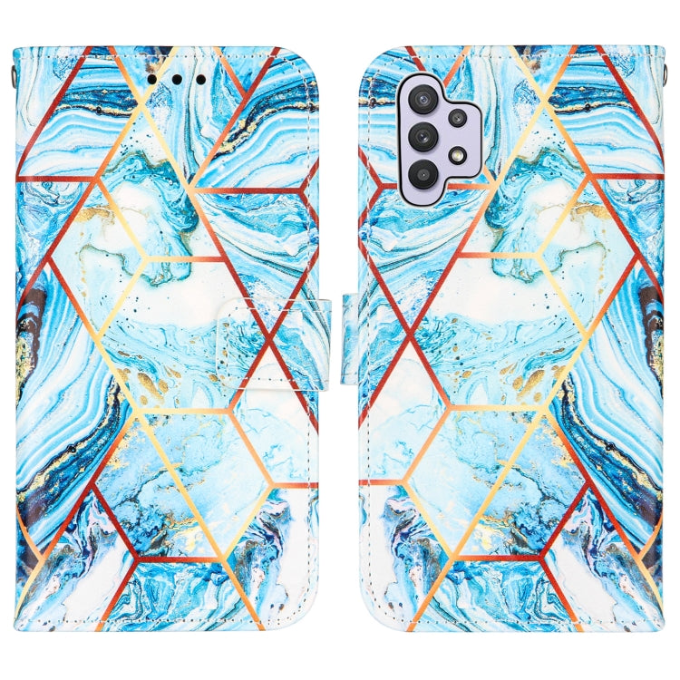 For Samsung Galaxy A32 5G Marble Stitching Horizontal Flip PU Leather Case with Holder & Card Slots & Wallet & Lanyard
