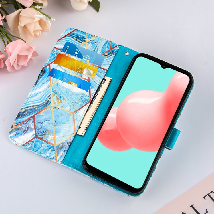 For Samsung Galaxy A32 5G Marble Stitching Horizontal Flip PU Leather Case with Holder & Card Slots & Wallet & Lanyard