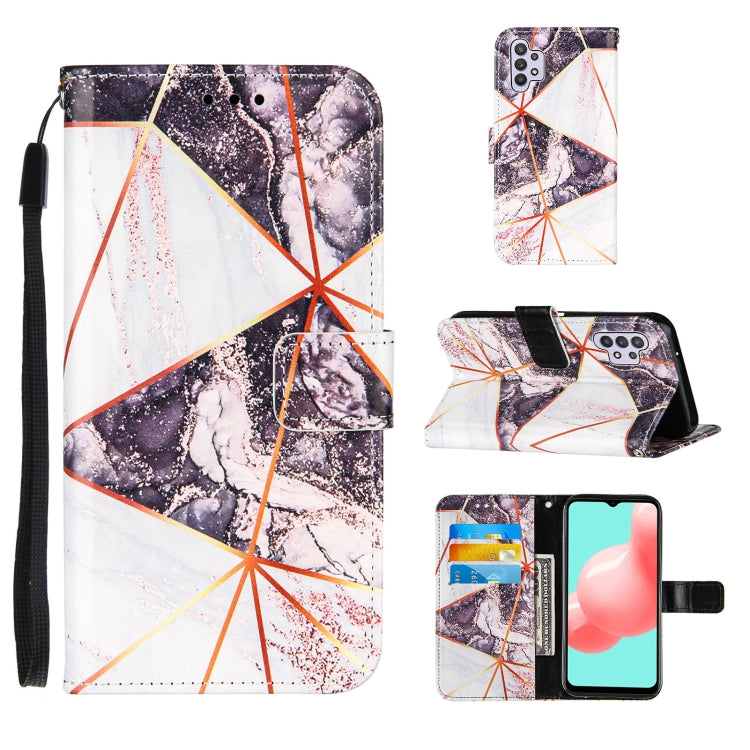 For Samsung Galaxy A32 5G Marble Stitching Horizontal Flip PU Leather Case with Holder & Card Slots & Wallet & Lanyard