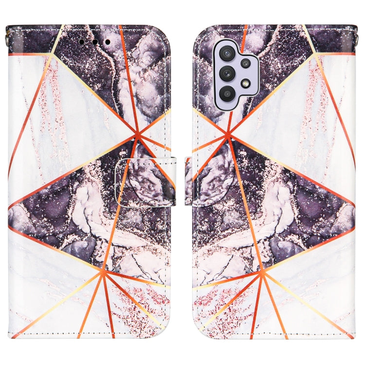 For Samsung Galaxy A32 5G Marble Stitching Horizontal Flip PU Leather Case with Holder & Card Slots & Wallet & Lanyard