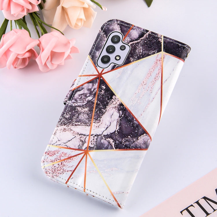 For Samsung Galaxy A32 5G Marble Stitching Horizontal Flip PU Leather Case with Holder & Card Slots & Wallet & Lanyard