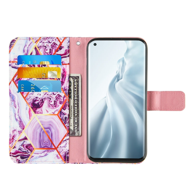 For Xiaomi Mi 11 5G Marble Stitching Horizontal Flip PU Leather Case with Holder & Card Slots & Wallet & Lanyard