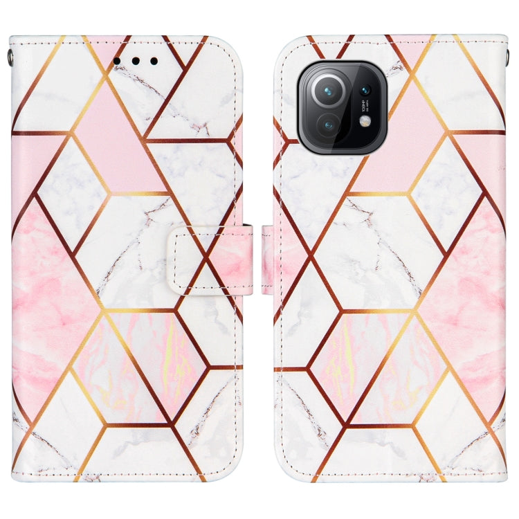 For Xiaomi Mi 11 5G Marble Stitching Horizontal Flip PU Leather Case with Holder & Card Slots & Wallet & Lanyard