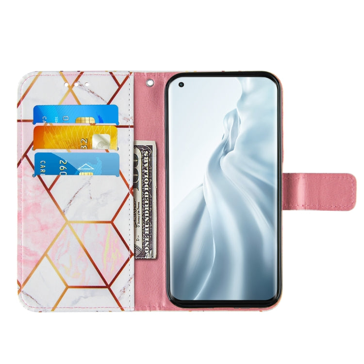 For Xiaomi Mi 11 5G Marble Stitching Horizontal Flip PU Leather Case with Holder & Card Slots & Wallet & Lanyard