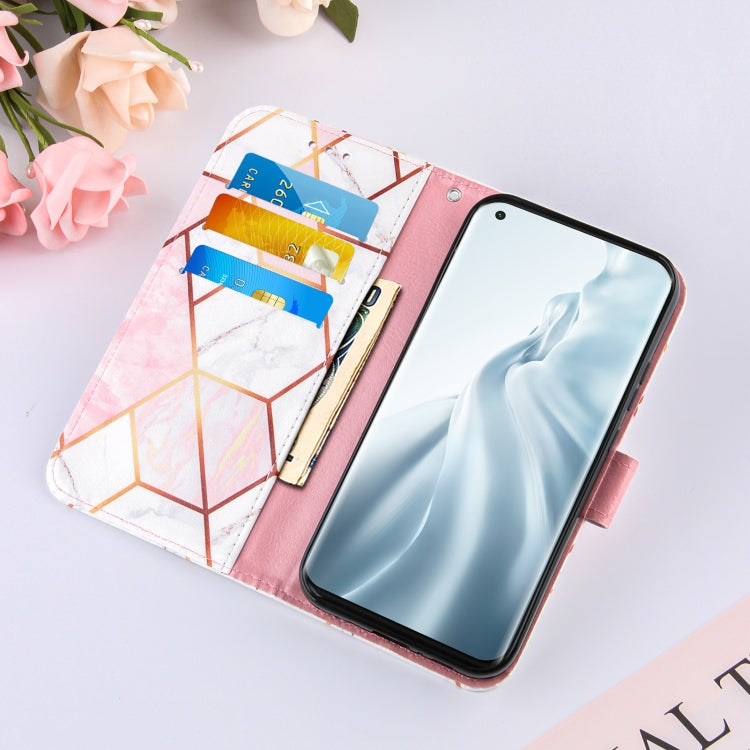 For Xiaomi Mi 11 5G Marble Stitching Horizontal Flip PU Leather Case with Holder & Card Slots & Wallet & Lanyard