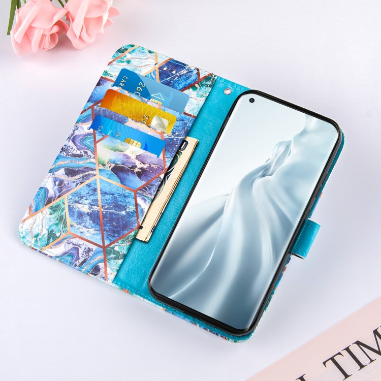 For Xiaomi Mi 11 5G Marble Stitching Horizontal Flip PU Leather Case with Holder & Card Slots & Wallet & Lanyard