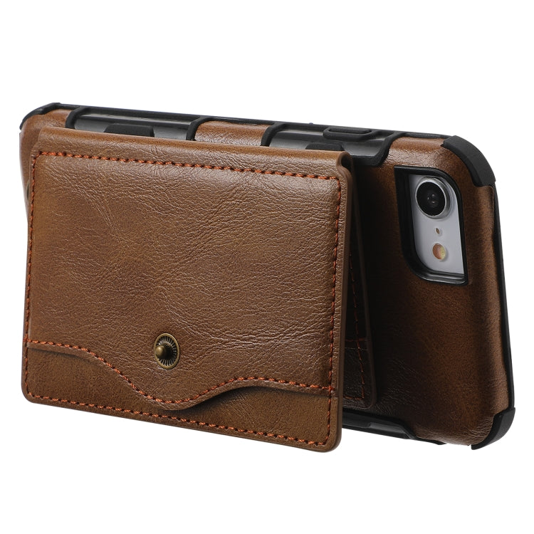 Crazy Horse Texture PU + TPU Shockproof Back Cover Case with Card Slots & Holder & Wallet & Crossbody Strap For iPhone 6 & 6s & 7 & 8