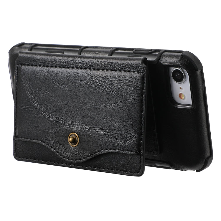 Crazy Horse Texture PU + TPU Shockproof Back Cover Case with Card Slots & Holder & Wallet & Crossbody Strap For iPhone 6 Plus & 6s Plus & 7 Plus & 8 Plus