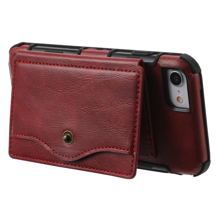 Crazy Horse Texture PU + TPU Shockproof Back Cover Case with Card Slots & Holder & Wallet & Crossbody Strap For iPhone 6 Plus & 6s Plus & 7 Plus & 8 Plus