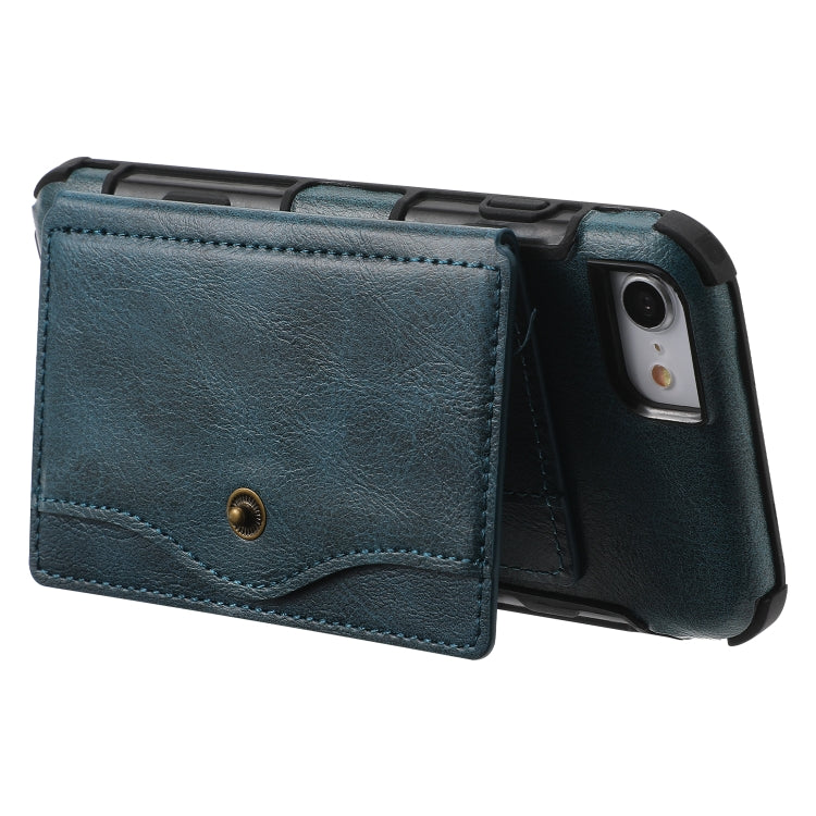 Crazy Horse Texture PU + TPU Shockproof Back Cover Case with Card Slots & Holder & Wallet & Crossbody Strap For iPhone 6 Plus & 6s Plus & 7 Plus & 8 Plus