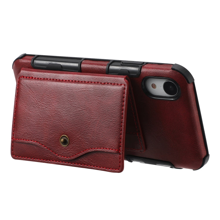 For iPhone X / XS Crazy Horse Texture PU + TPU Shockproof Back Cover Case with Card Slots & Holder & Wallet & Crossbody Strap
