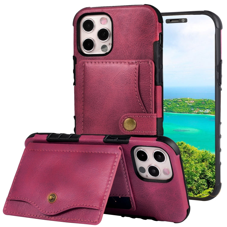 For iPhone 12 mini Crazy Horse Texture PU + TPU Shockproof Back Cover Case with Card Slots & Holder & Wallet & Crossbody Strap