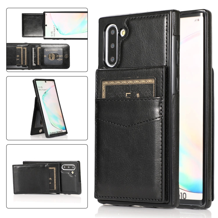 For Samsung Galaxy Note10 Solid Color PC + TPU Protective Case with Holder & Card Slots