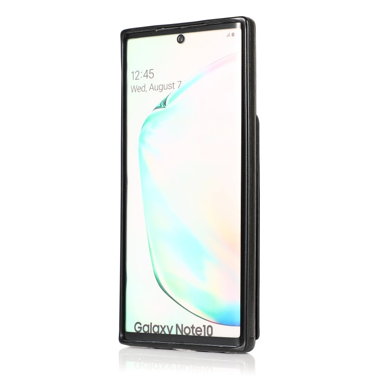 For Samsung Galaxy Note10 Solid Color PC + TPU Protective Case with Holder & Card Slots