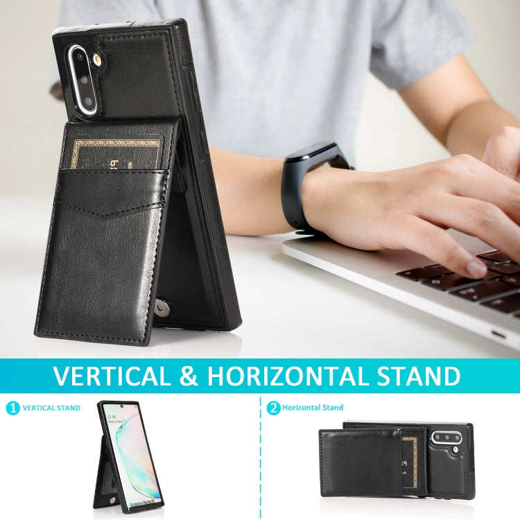 For Samsung Galaxy Note10 Solid Color PC + TPU Protective Case with Holder & Card Slots