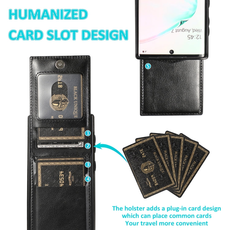 For Samsung Galaxy Note10 Solid Color PC + TPU Protective Case with Holder & Card Slots