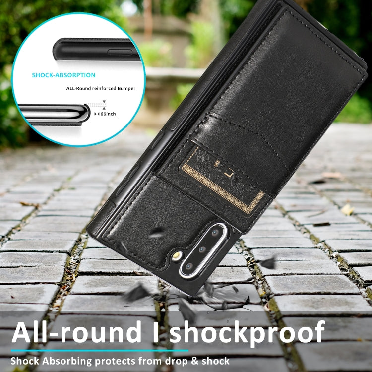 For Samsung Galaxy Note10 Solid Color PC + TPU Protective Case with Holder & Card Slots