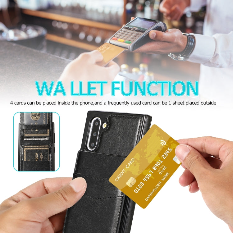 For Samsung Galaxy Note10 Solid Color PC + TPU Protective Case with Holder & Card Slots