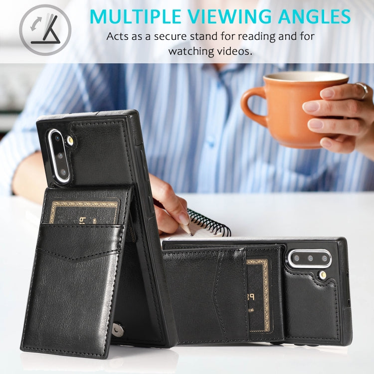 For Samsung Galaxy Note10 Solid Color PC + TPU Protective Case with Holder & Card Slots