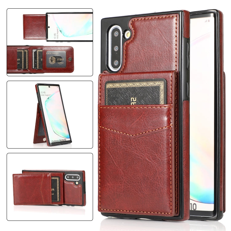 For Samsung Galaxy Note10 Solid Color PC + TPU Protective Case with Holder & Card Slots