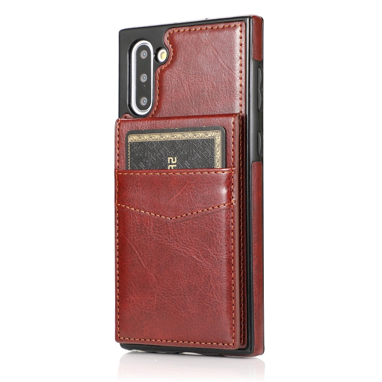 For Samsung Galaxy Note10 Solid Color PC + TPU Protective Case with Holder & Card Slots