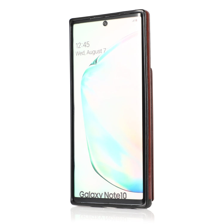 For Samsung Galaxy Note10 Solid Color PC + TPU Protective Case with Holder & Card Slots