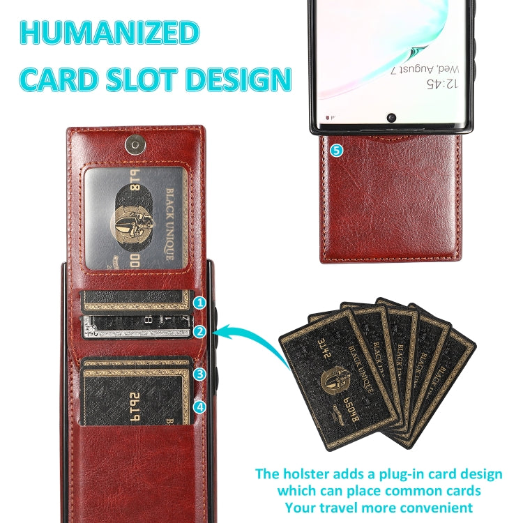 For Samsung Galaxy Note10 Solid Color PC + TPU Protective Case with Holder & Card Slots