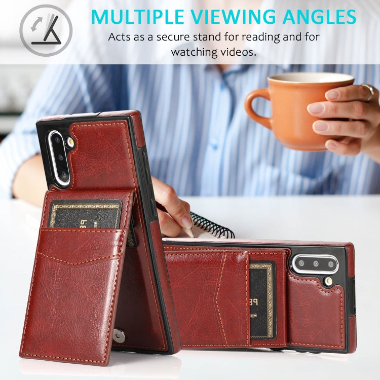 For Samsung Galaxy Note10 Solid Color PC + TPU Protective Case with Holder & Card Slots