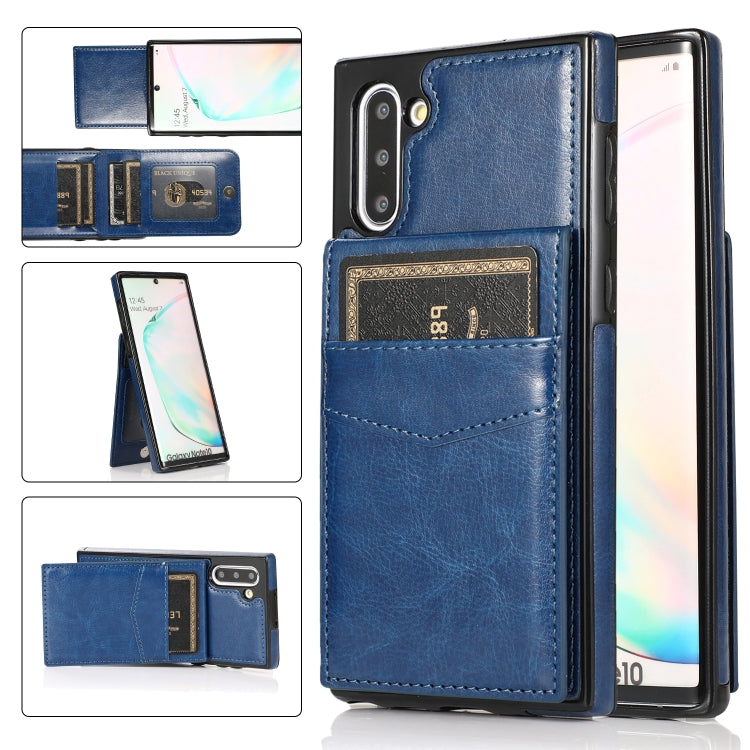 For Samsung Galaxy Note10 Solid Color PC + TPU Protective Case with Holder & Card Slots