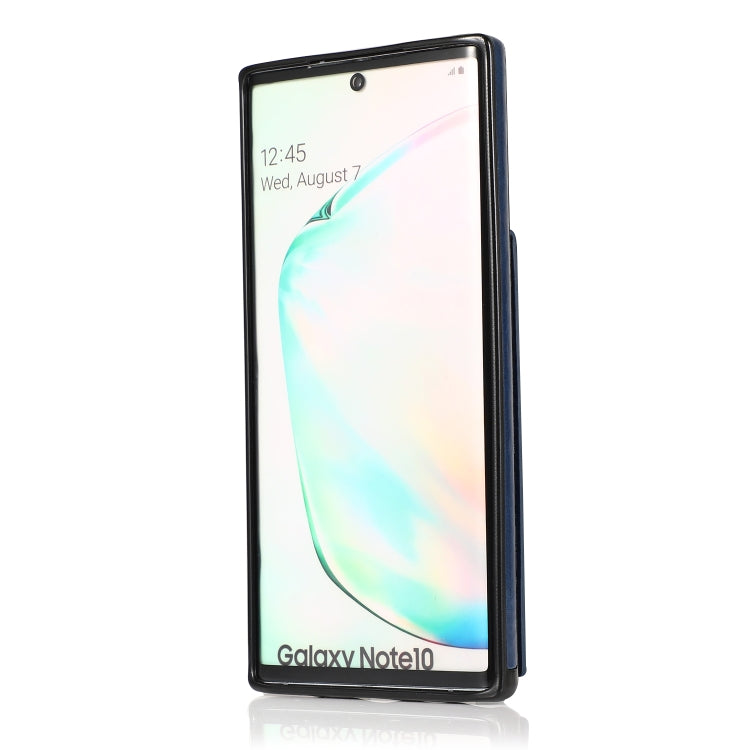For Samsung Galaxy Note10 Solid Color PC + TPU Protective Case with Holder & Card Slots