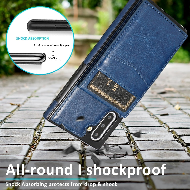 For Samsung Galaxy Note10 Solid Color PC + TPU Protective Case with Holder & Card Slots