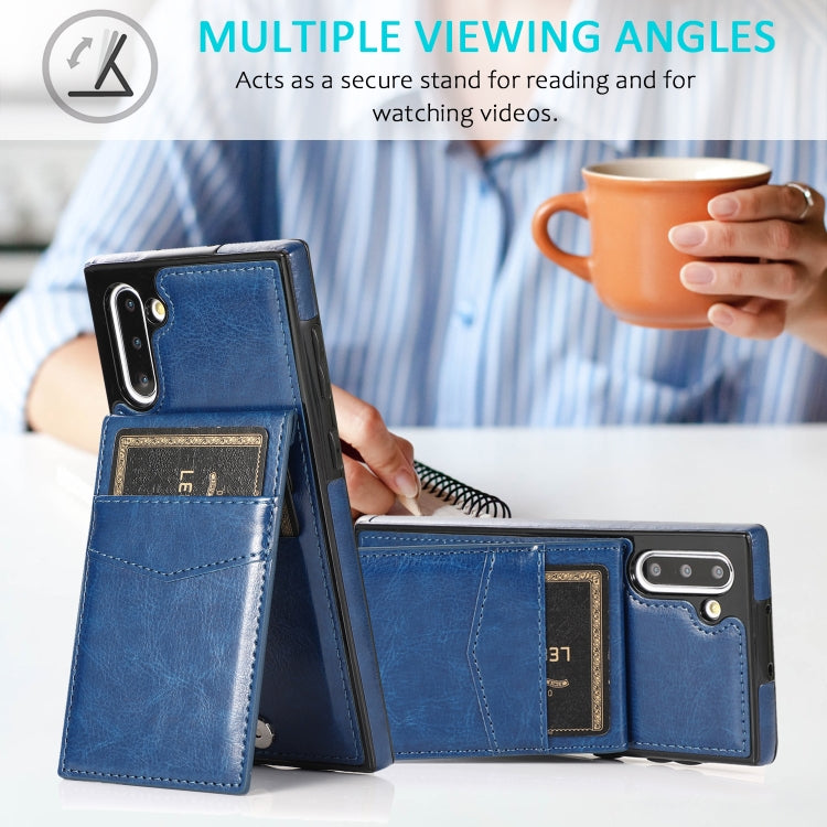 For Samsung Galaxy Note10 Solid Color PC + TPU Protective Case with Holder & Card Slots