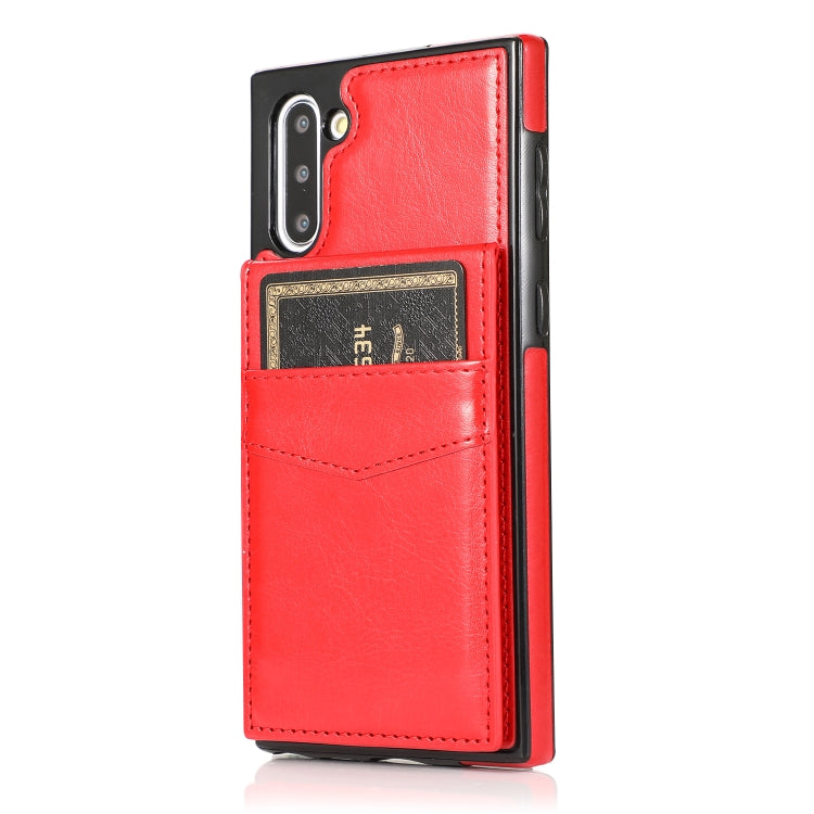 For Samsung Galaxy Note10 Solid Color PC + TPU Protective Case with Holder & Card Slots
