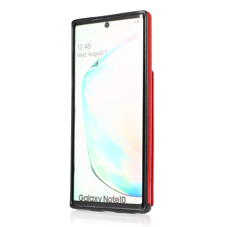 For Samsung Galaxy Note10 Solid Color PC + TPU Protective Case with Holder & Card Slots