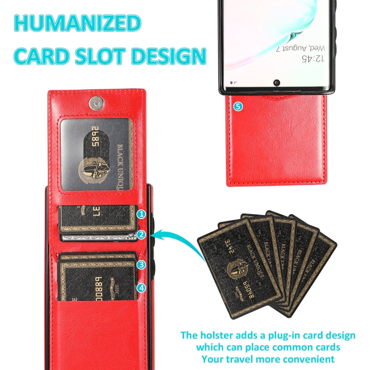 For Samsung Galaxy Note10 Solid Color PC + TPU Protective Case with Holder & Card Slots