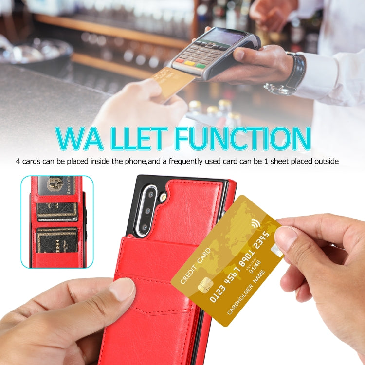 For Samsung Galaxy Note10 Solid Color PC + TPU Protective Case with Holder & Card Slots