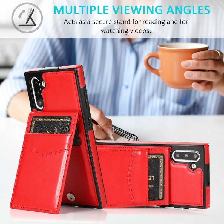 For Samsung Galaxy Note10 Solid Color PC + TPU Protective Case with Holder & Card Slots