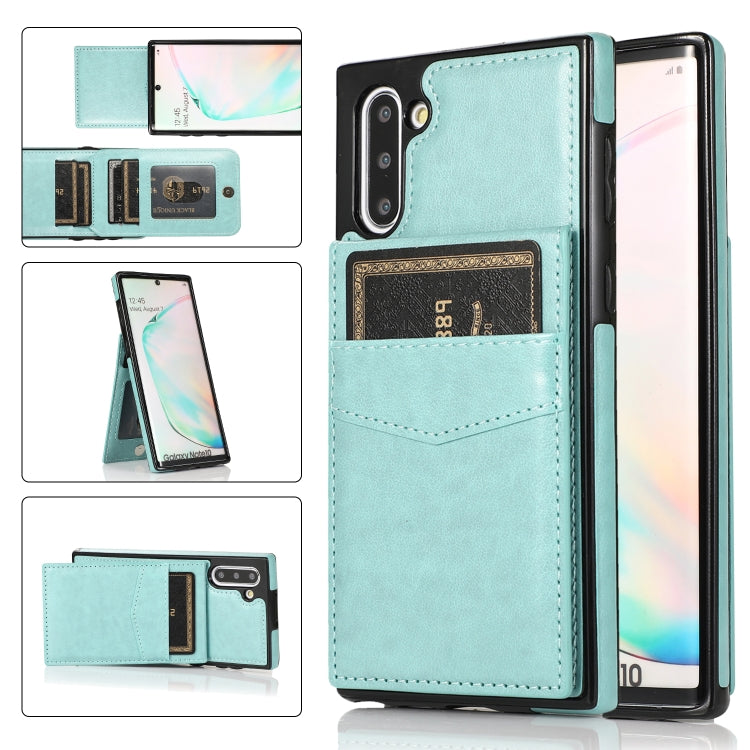 For Samsung Galaxy Note10 Solid Color PC + TPU Protective Case with Holder & Card Slots