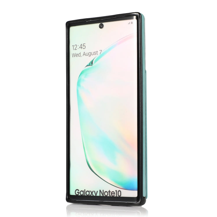 For Samsung Galaxy Note10 Solid Color PC + TPU Protective Case with Holder & Card Slots