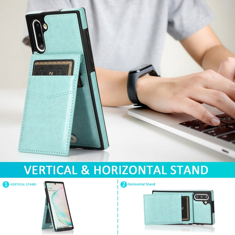 For Samsung Galaxy Note10 Solid Color PC + TPU Protective Case with Holder & Card Slots