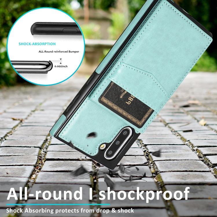 For Samsung Galaxy Note10 Solid Color PC + TPU Protective Case with Holder & Card Slots